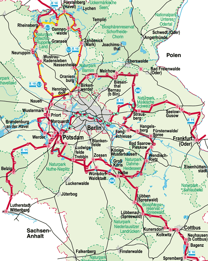 Übersichtskarte Bahnhöfe Brandenburg